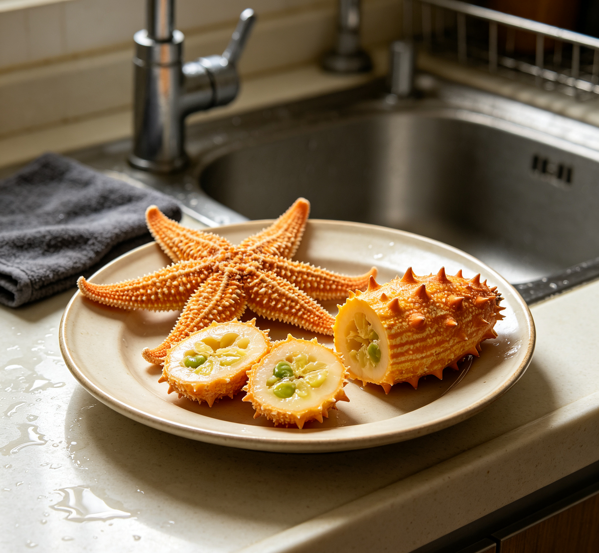 Fresh Edible Starfish with Roe